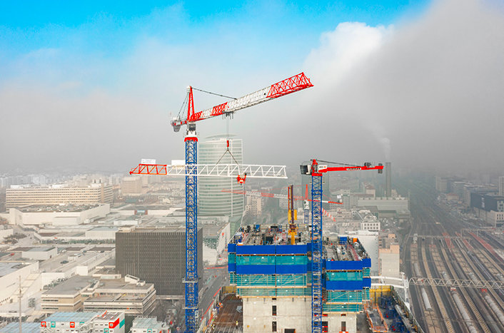Torre de oficinas de 170 metros de altura: Grúas Liebherr participan en la construcción de To-Lyon